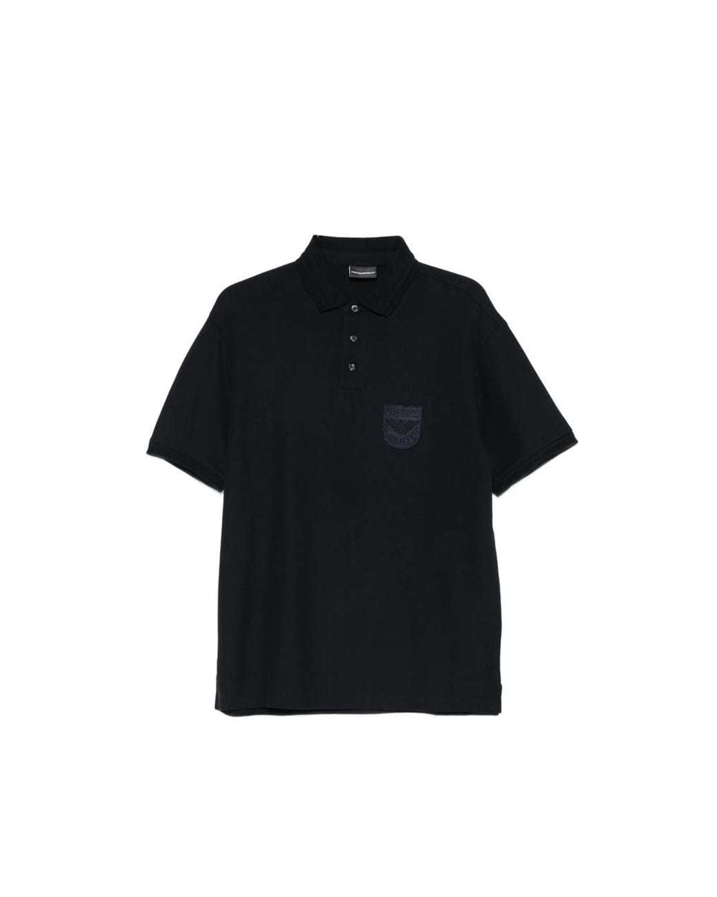 Emporio Armani Black Polo Sweater With Logo Patch for men