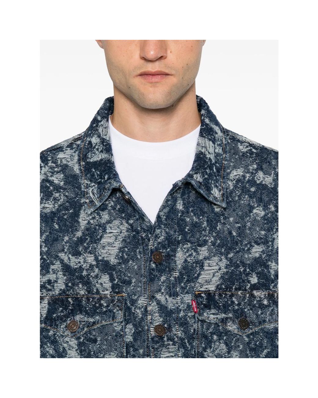 Levi's Blue Distressed Denim Jacket for men