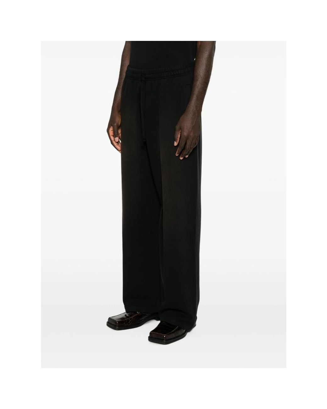Arte' Black Drawstring Track Pants for men