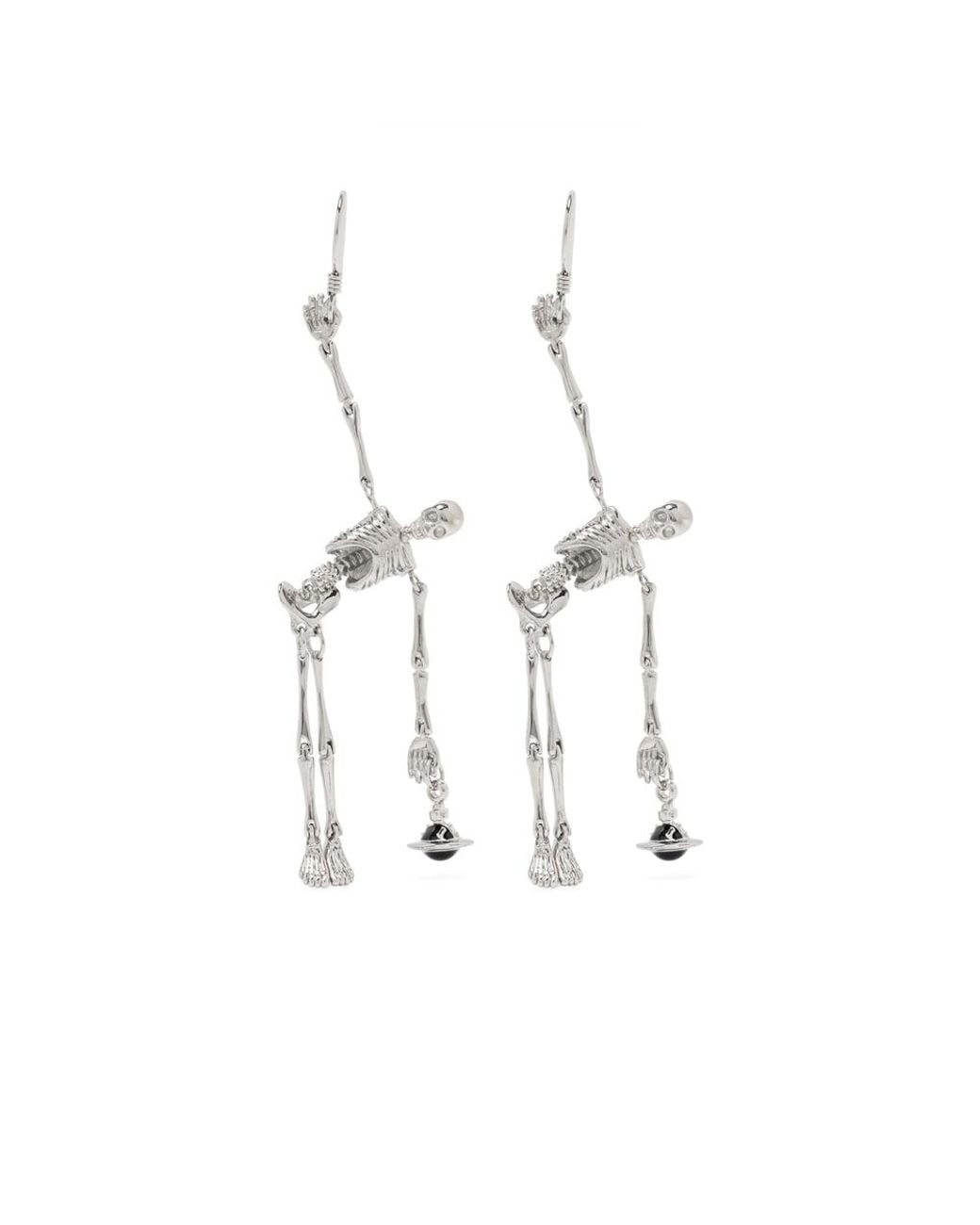 Vivienne Westwood White Skeleton Earrings