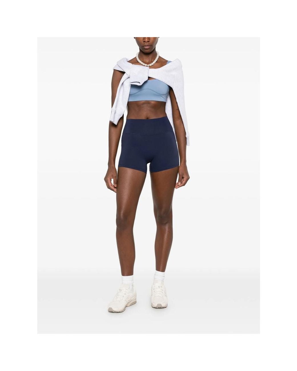 Sporty & Rich Blue Logo-Print Shorts