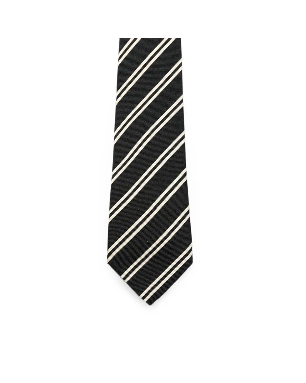 Saint Laurent Black Striped Tie for men
