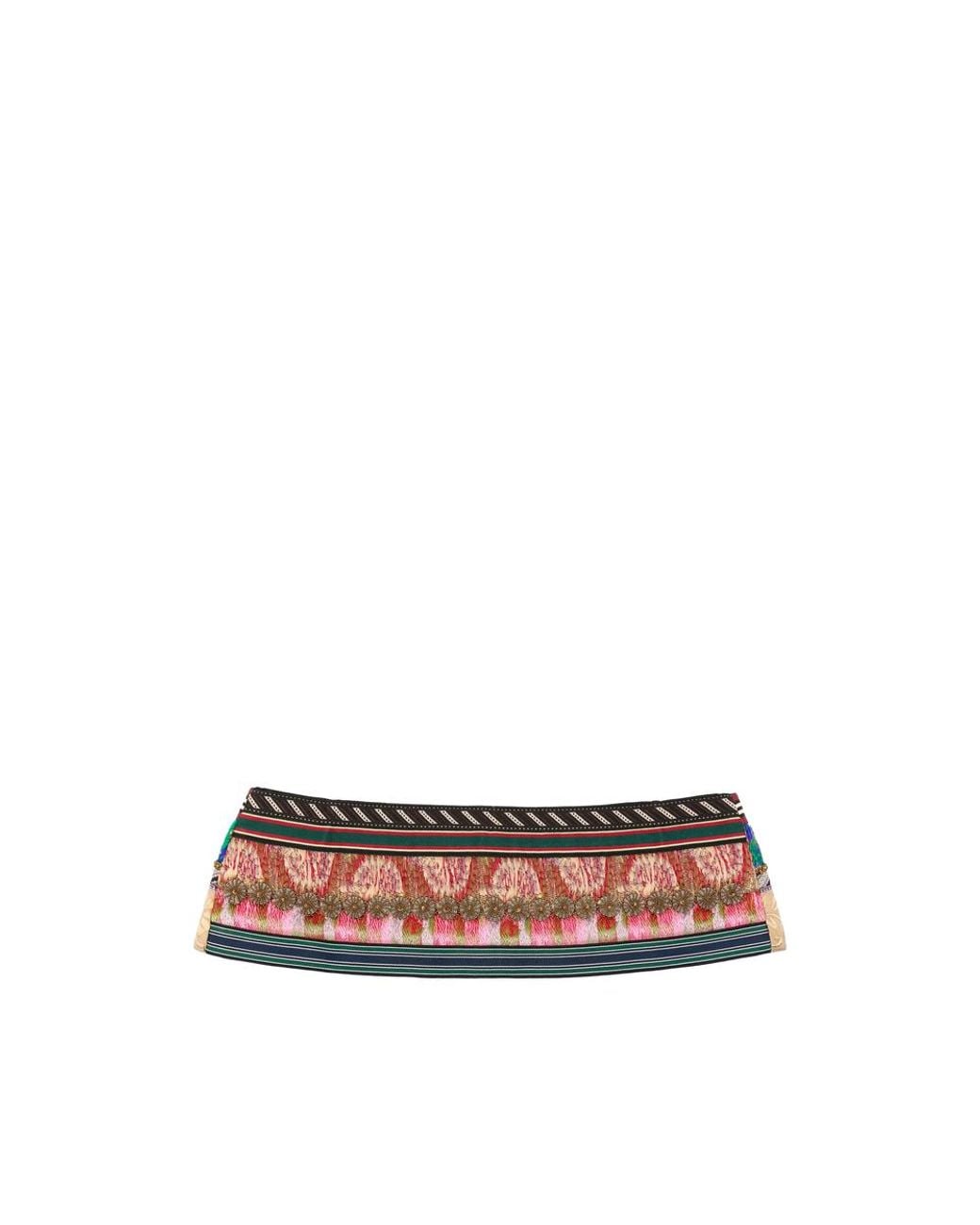 Dries Van Noten Blue Floral-Embroidered Belt