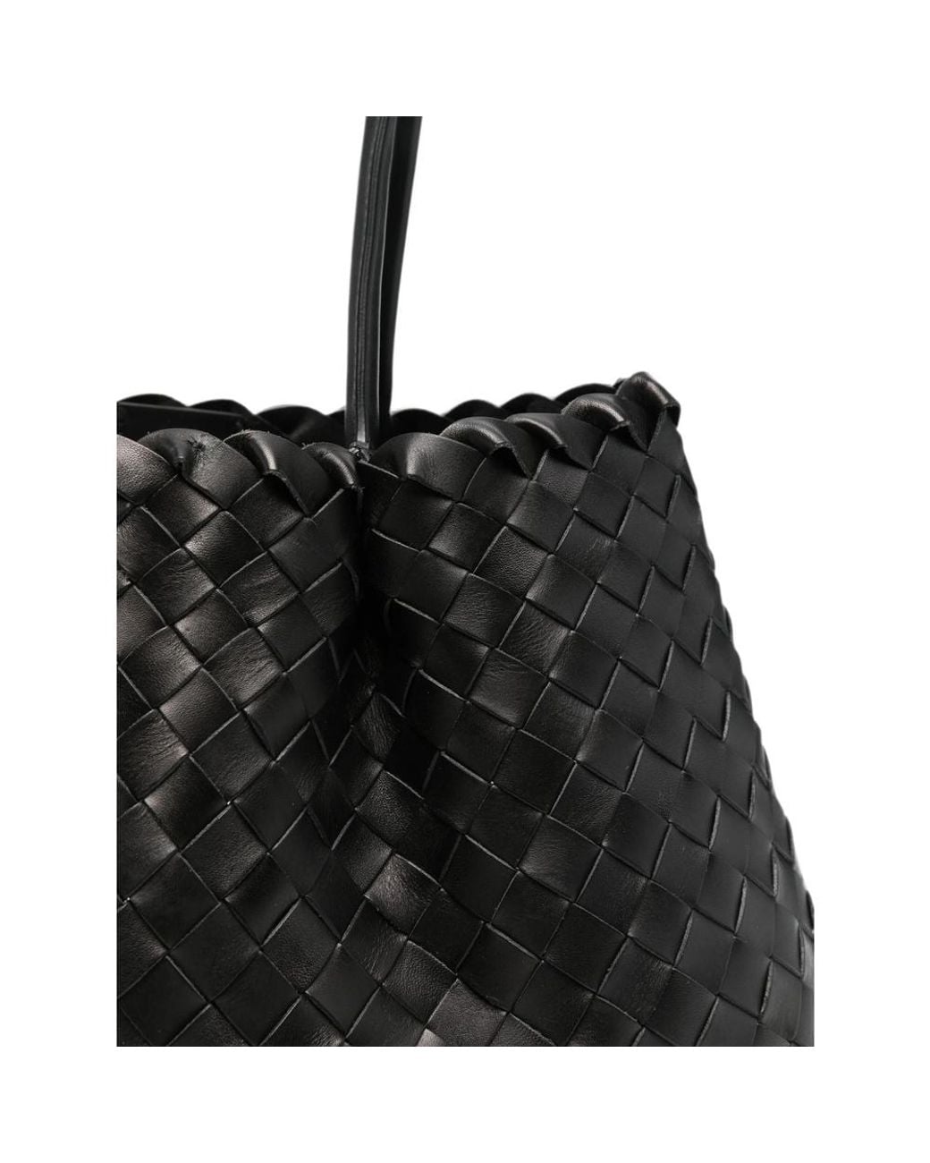 Elleme Black Medium Dimple Woven Tote Bag