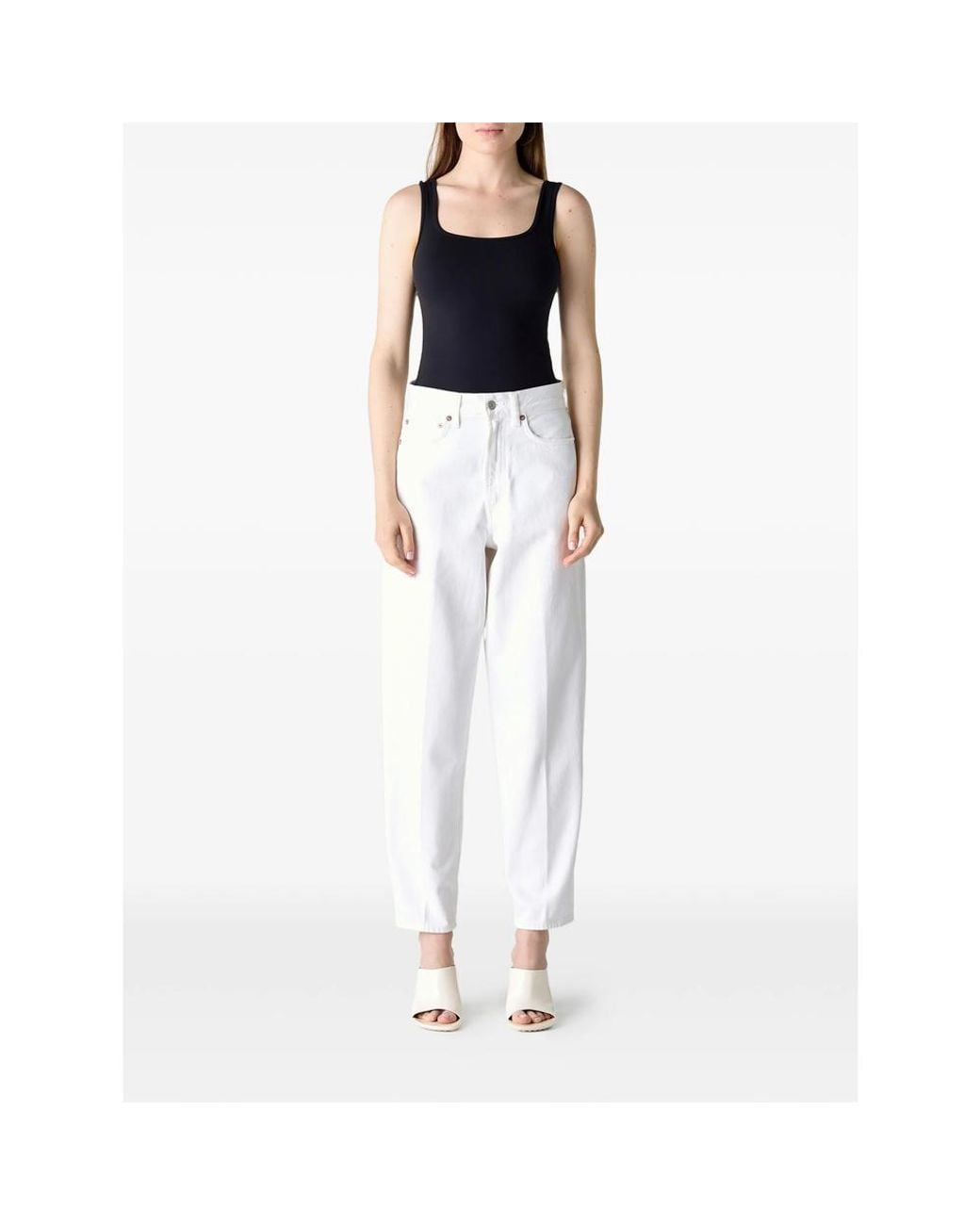 Agolde White 80's Straight-Leg Jeans