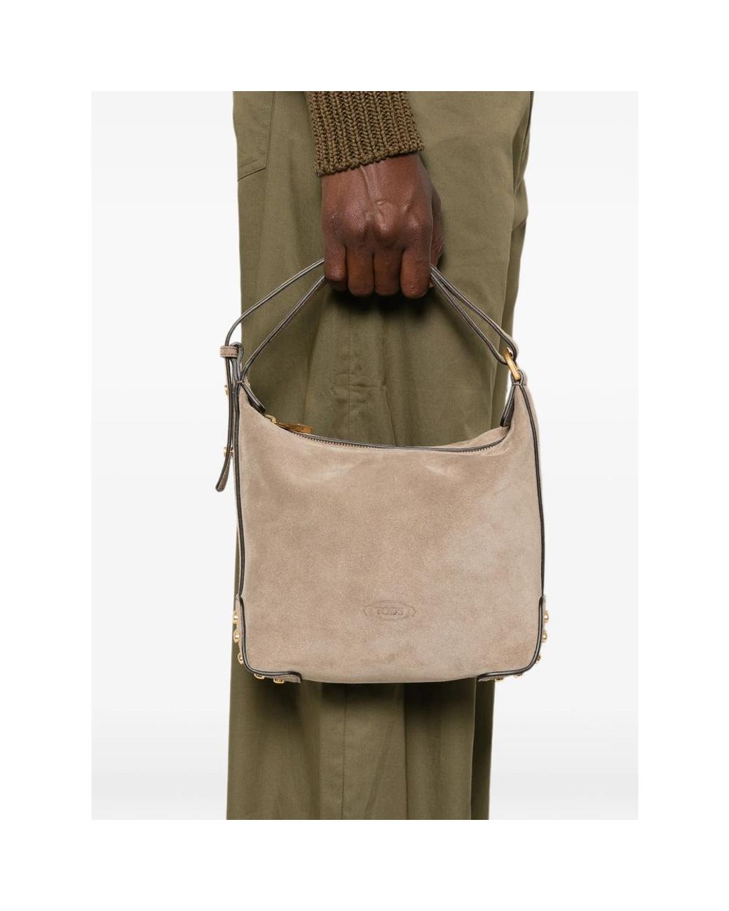 Tod's Gray Neutrals Tote Bags
