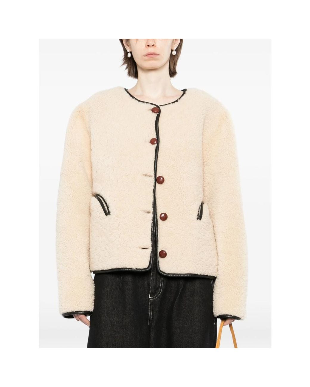 Blazé Milano Brown Button-Fastening Shearling Jacket
