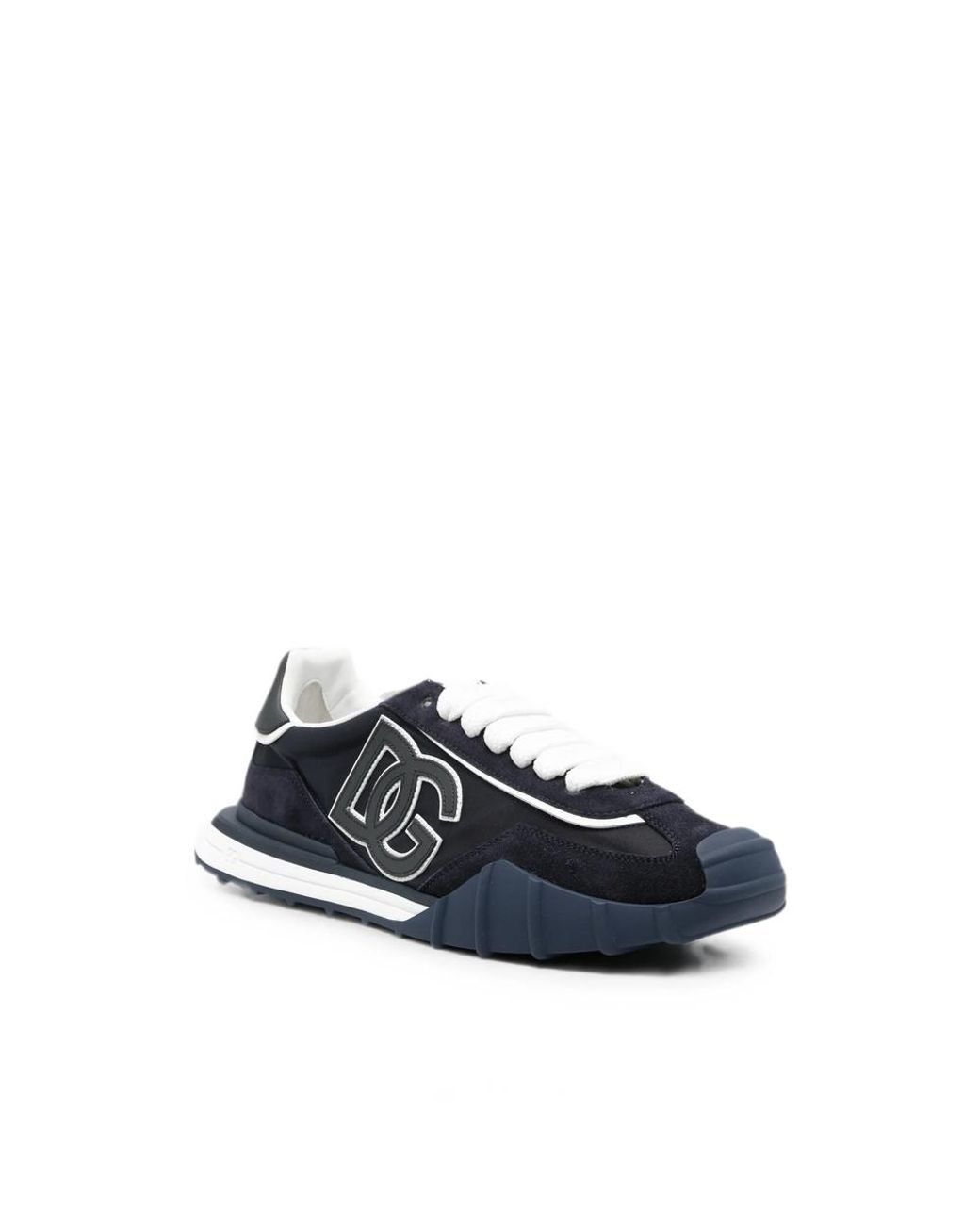 Dolce & Gabbana Blue Dg-Logo Lace-Up Sneakers for men