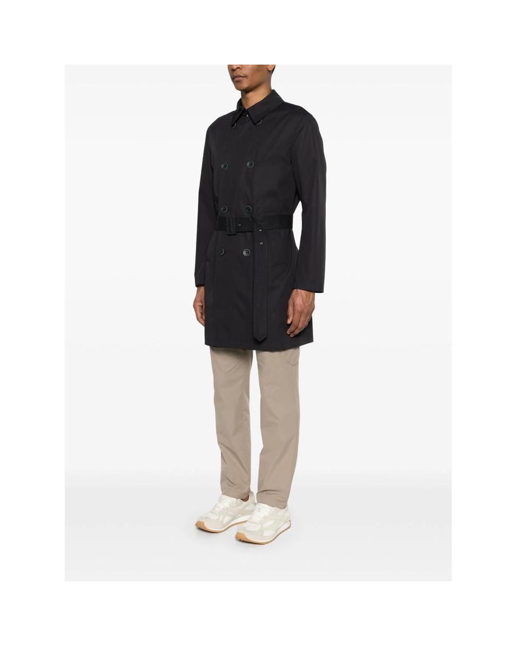 Herno Black Double-Breasted Coats for men