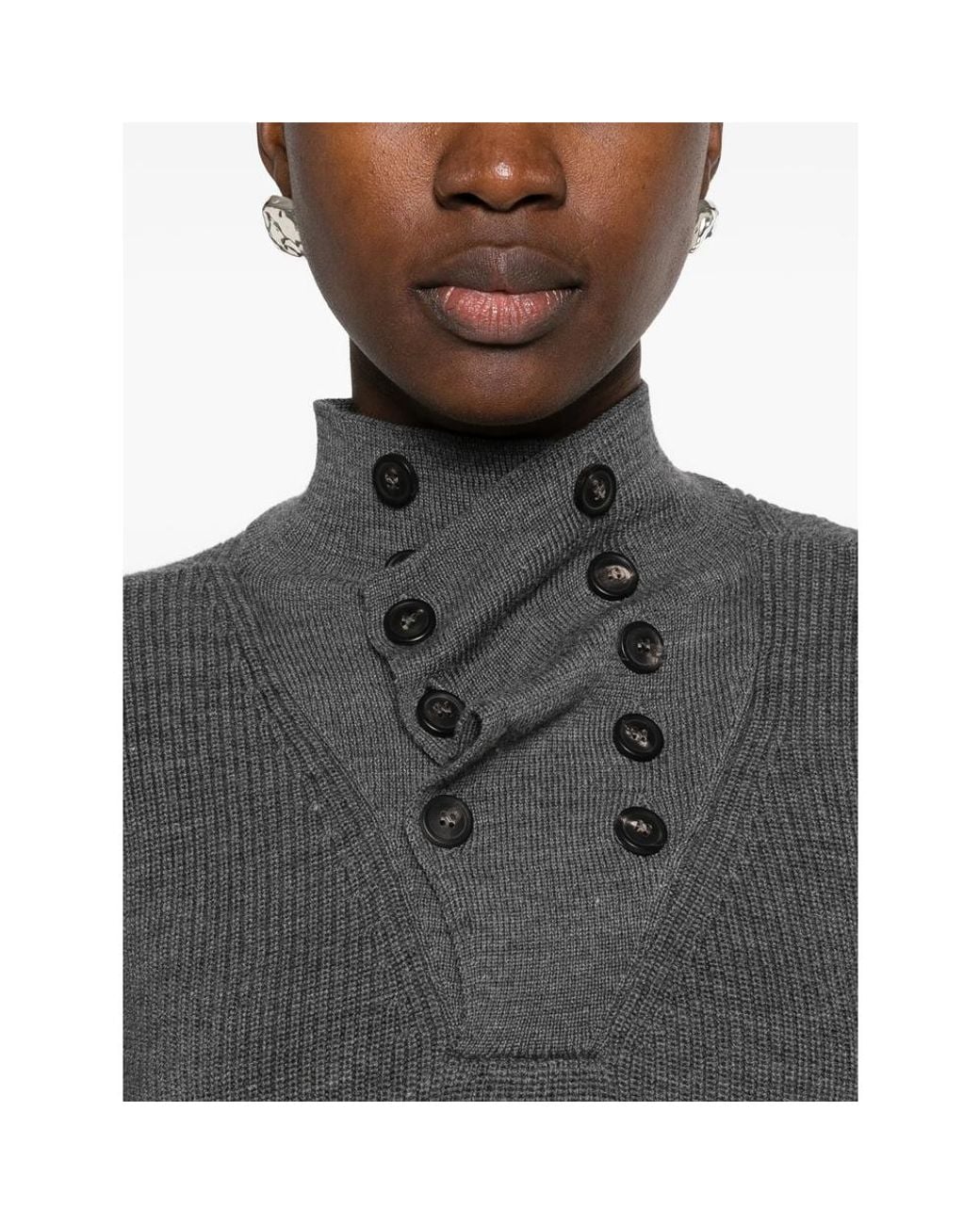 Paloma Wool Gray Milon Button-Up Sweater