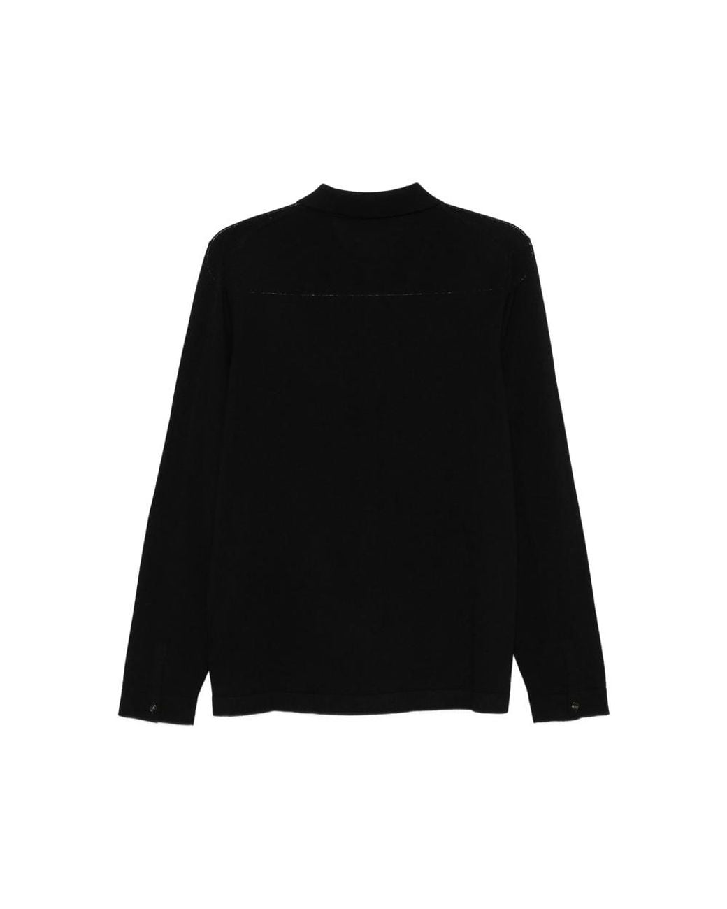 ZANONE-SLOWEAR Black Virgin-Wool Button-Front Shirt for men
