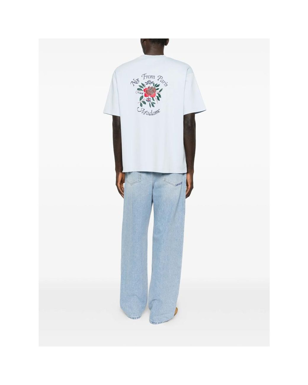 Drole de Monsieur White Slogan-Print T-Shirt for men