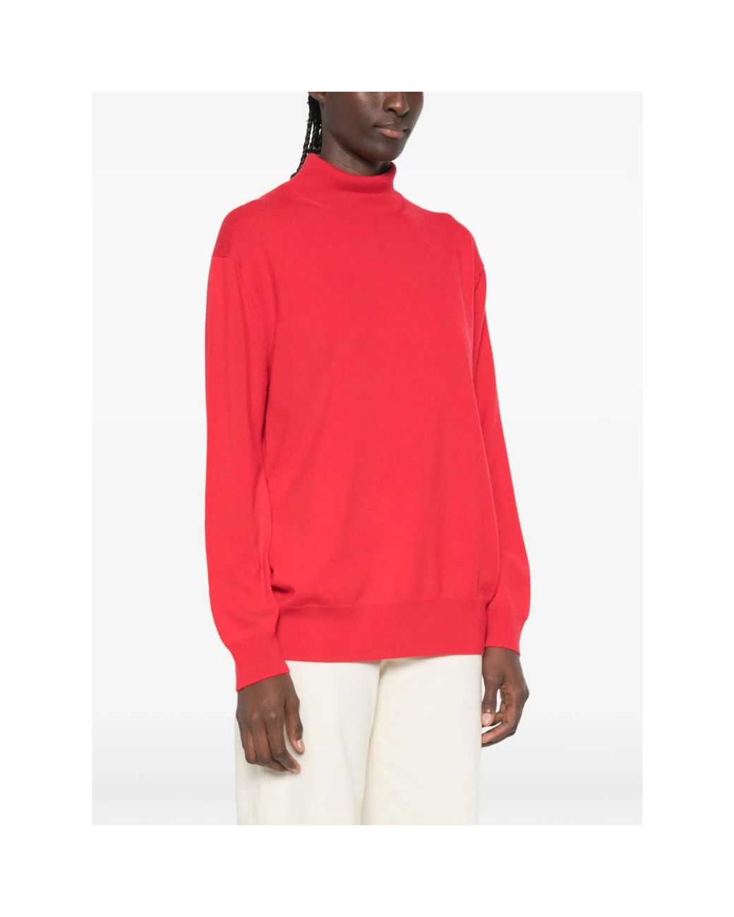 Malo Red High-Neck Sweater
