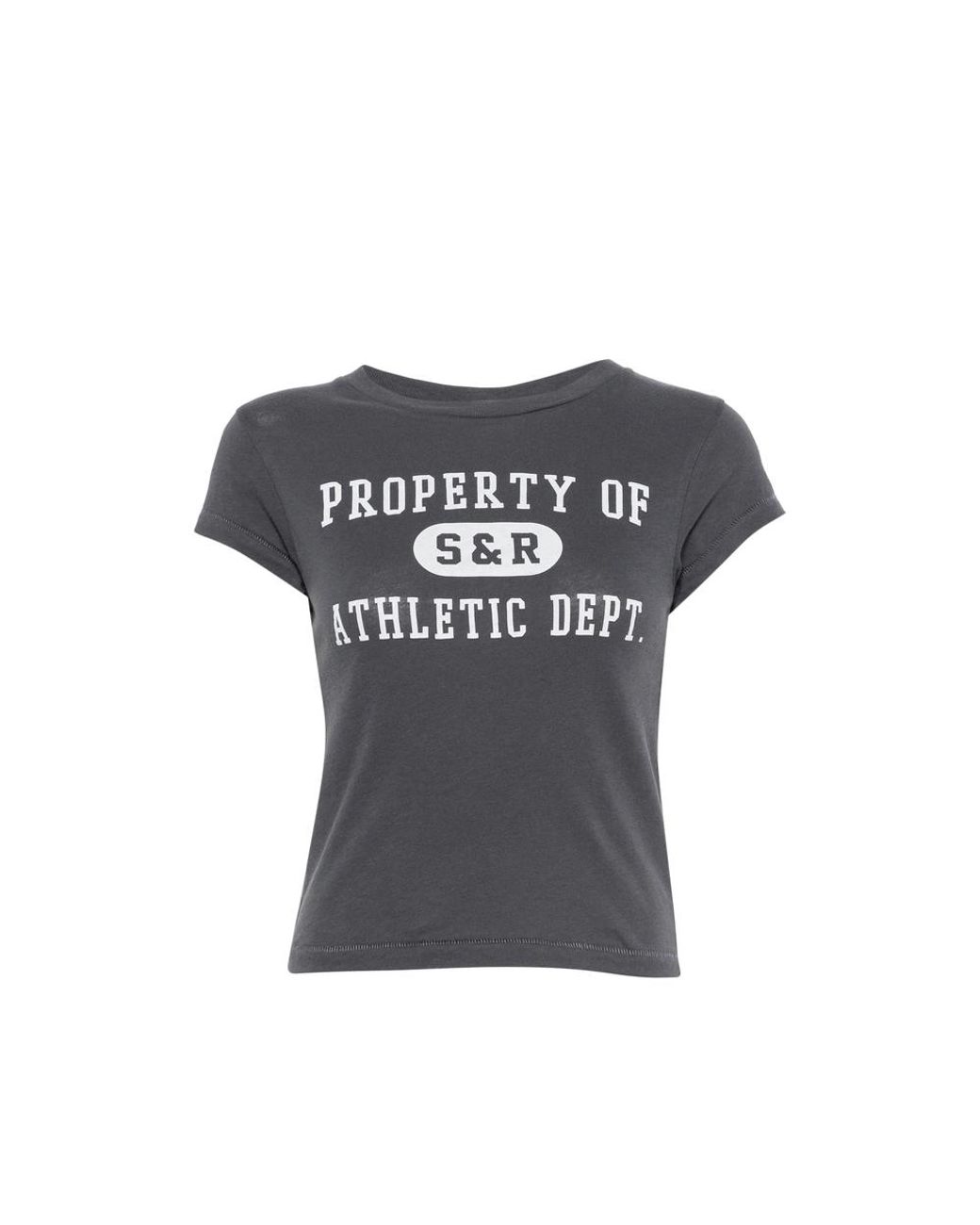 Sporty & Rich Gray Logo-Print T-Shirt