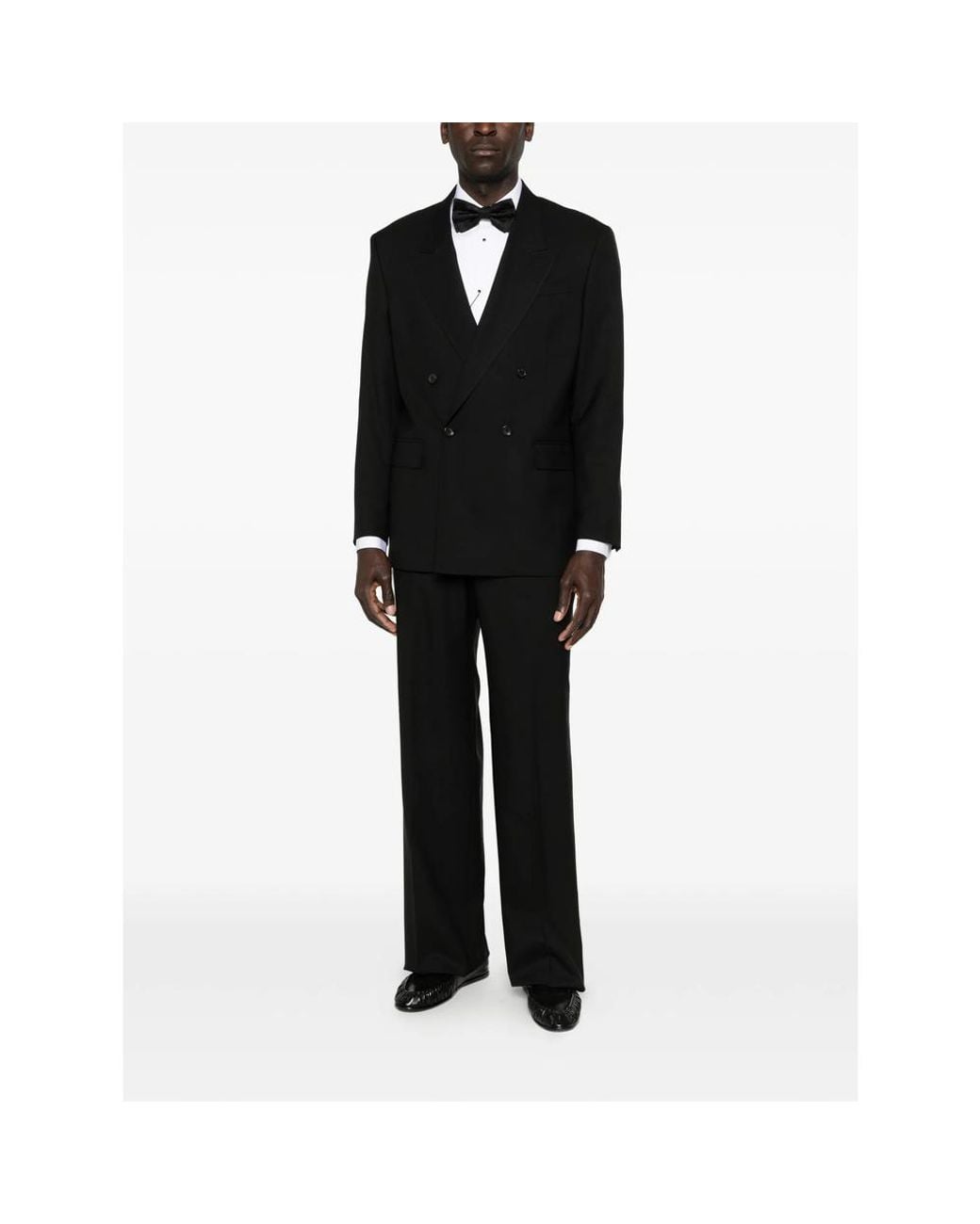 Reveres 1949 Black Double-Breasted Suit for men
