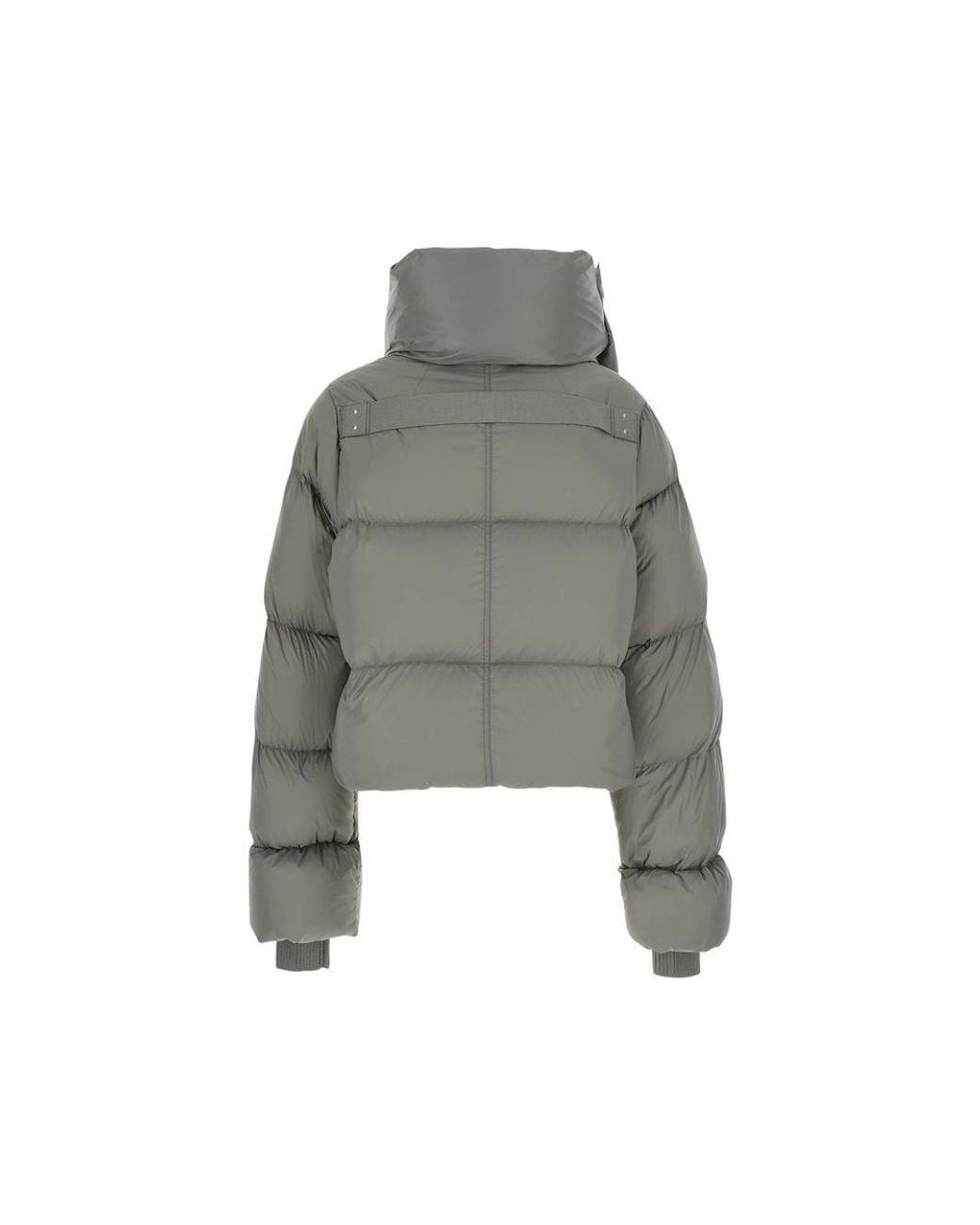 Rick Owens Gray Padded Funnel-Neck Jacket