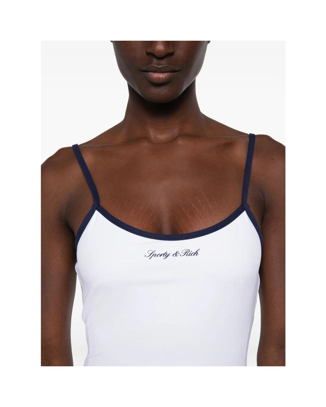 Sporty & Rich White Logo-Print Mini Dress