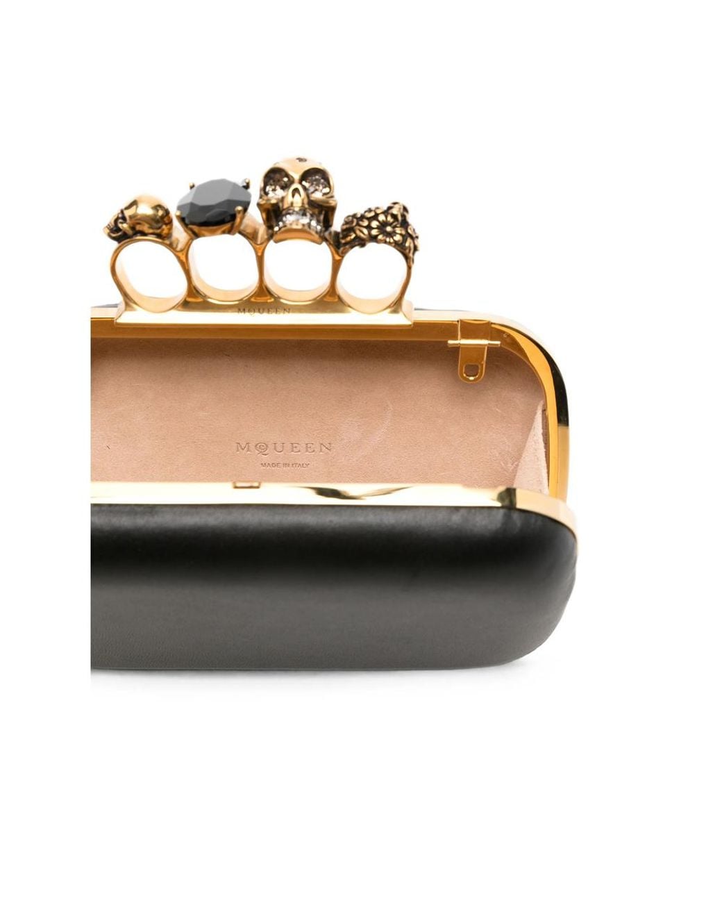 McQueen Black Knuckle Clutch With Chain