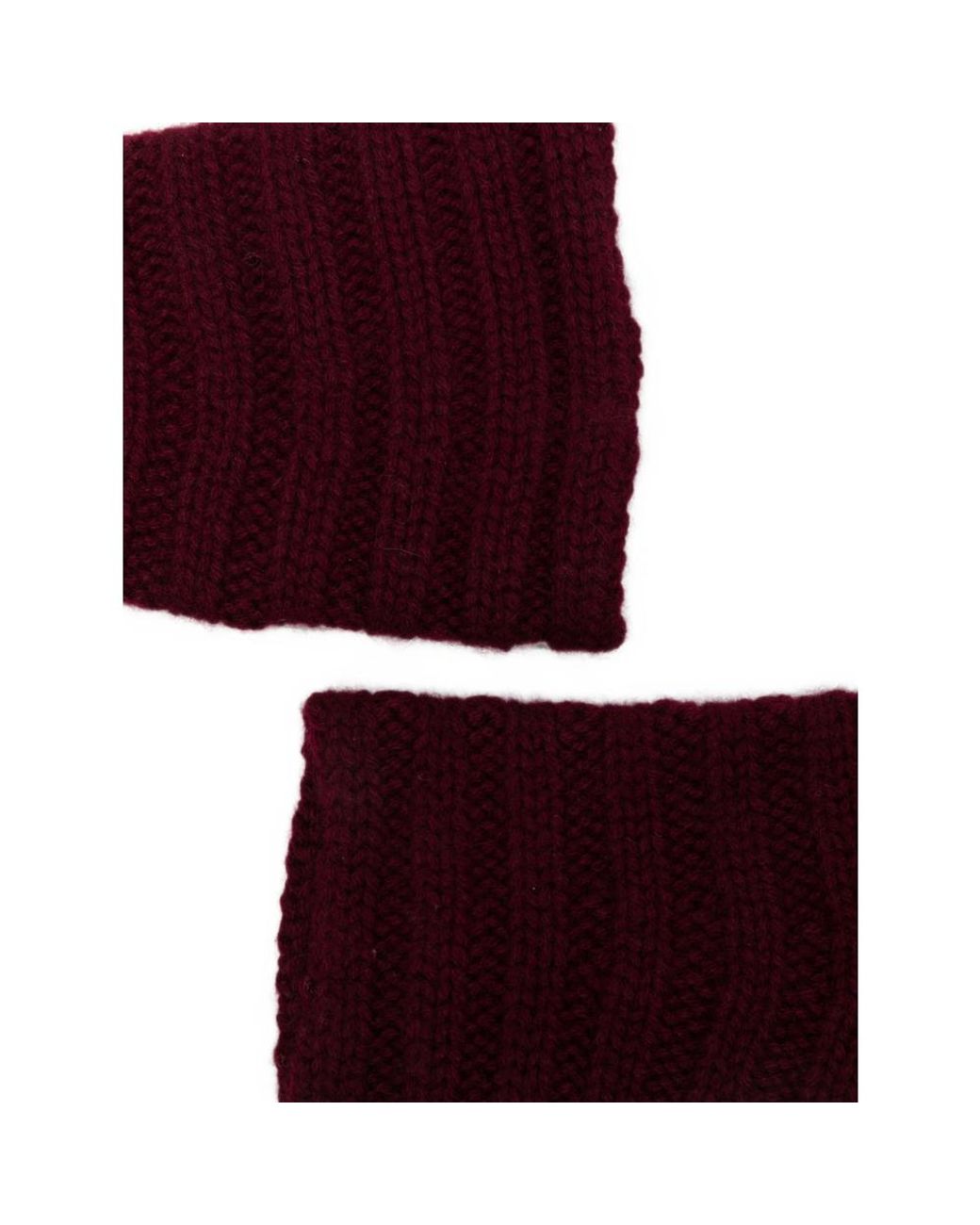 Lisa Yang Purple Ribbed-Knit Fingerless Gloves