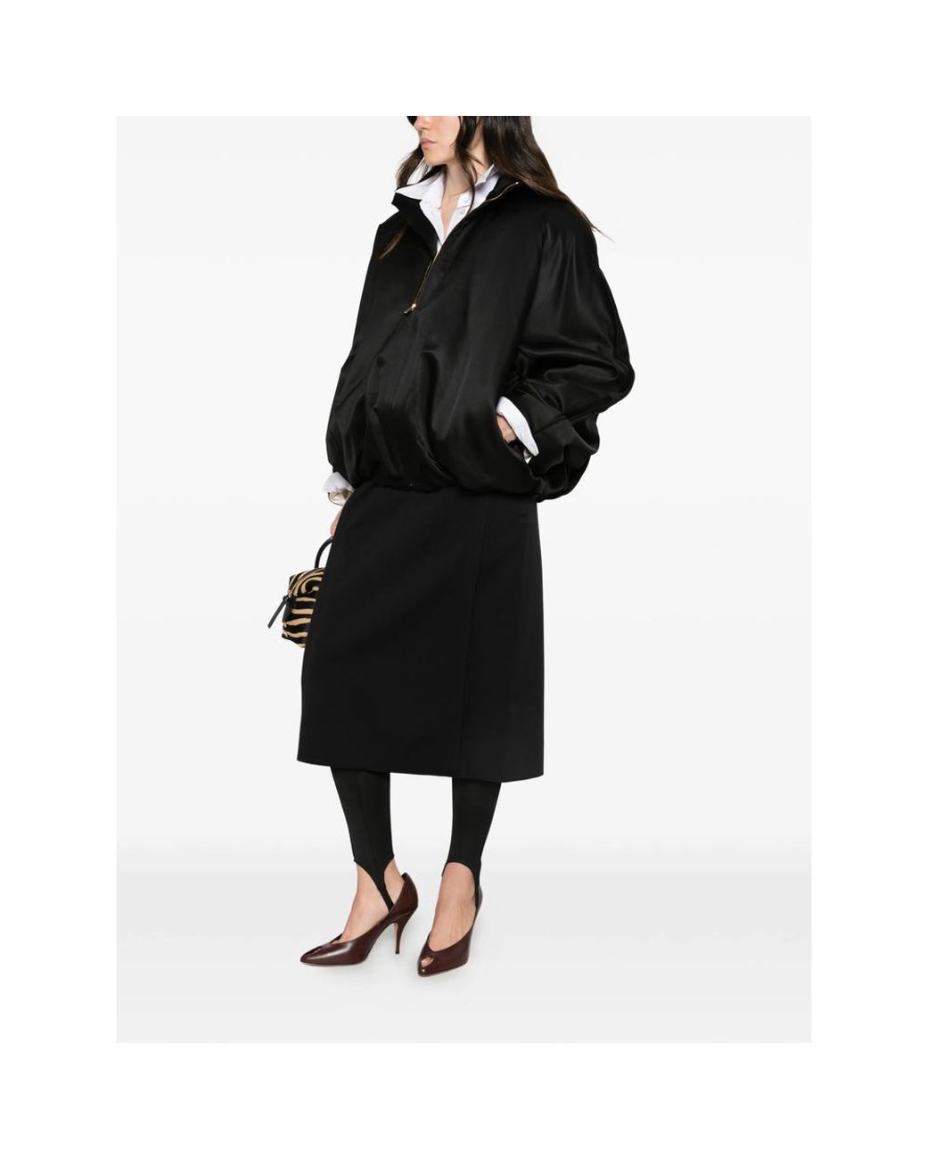 Carven Black Elasticated-Waist Midi Skirt