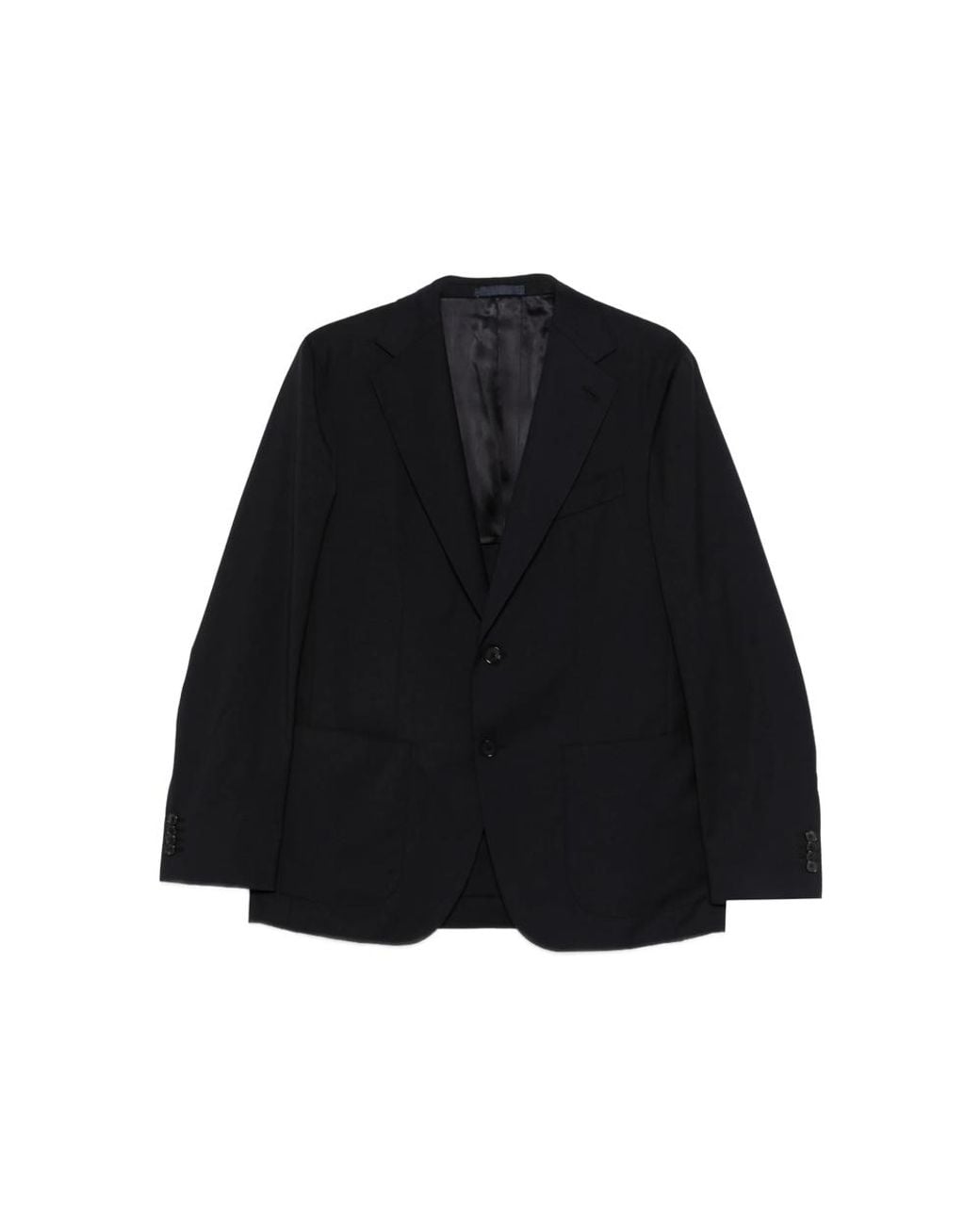 Caruso Black Aida Notched-Lapel Blazer for men