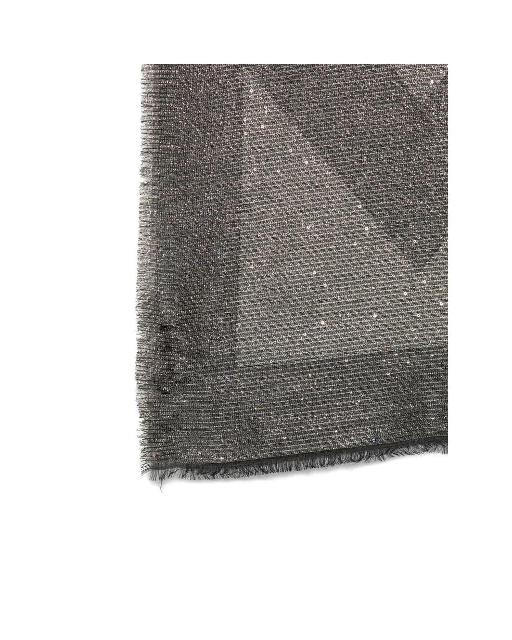 Missoni Gray Sequin-Embellished Zigzag Scarf