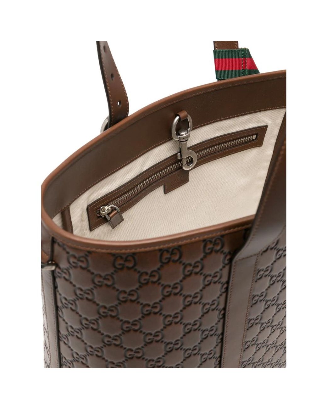Gucci Brown Gg Emblem Large Tote Bag for men