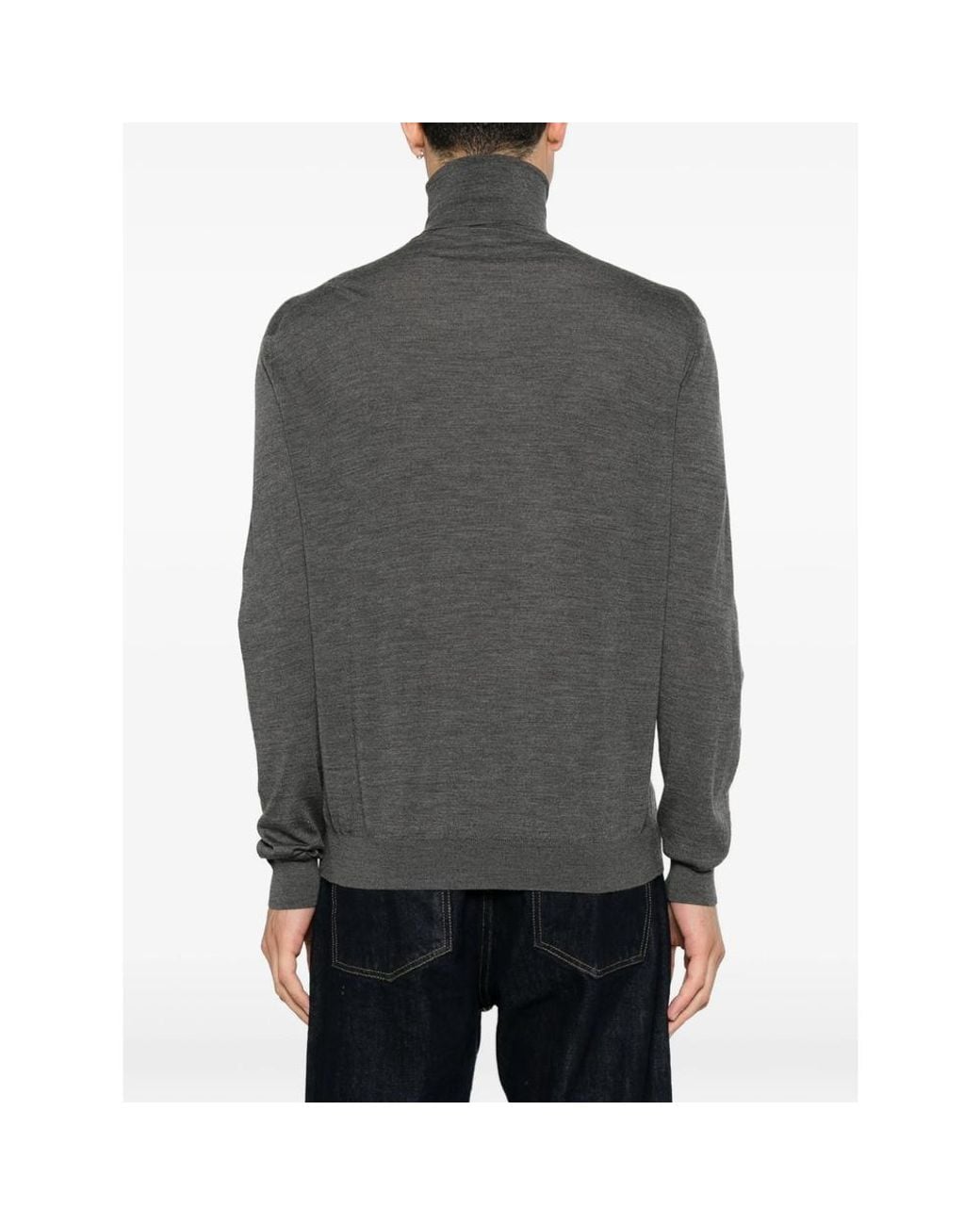Malo Gray Roll-Neck Long-Sleeve Sweater for men