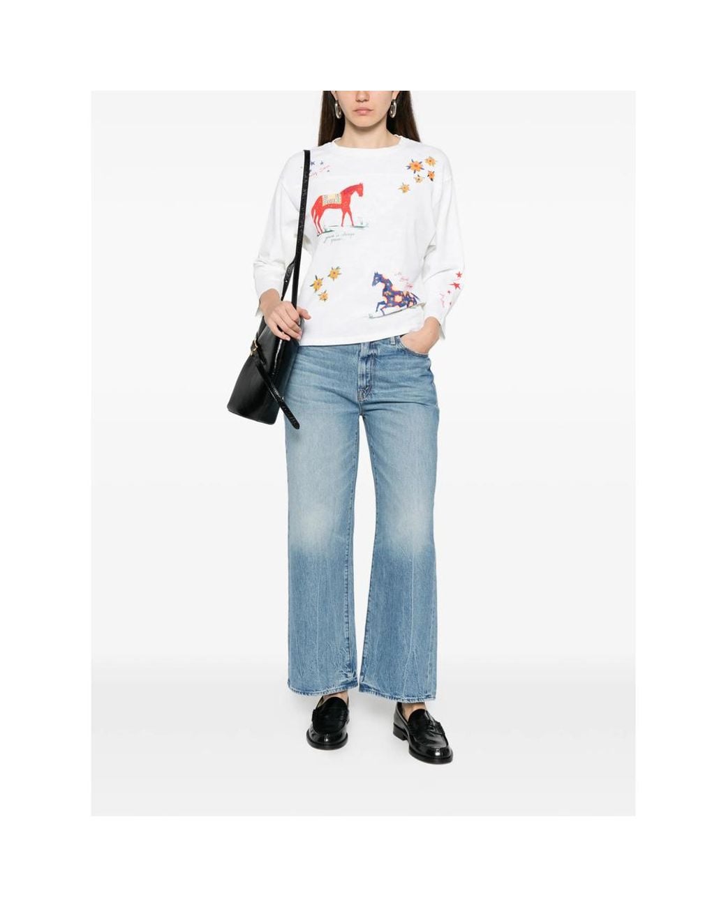 Mother Blue Straight Fit Jeans