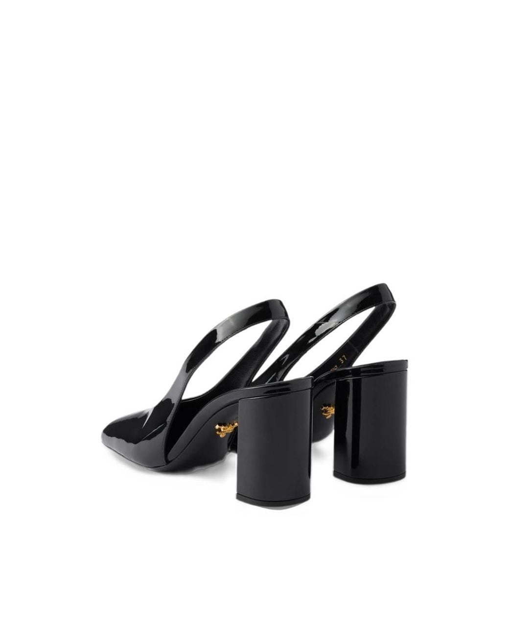 Prada Black Patent-Leather Slingback Pumps