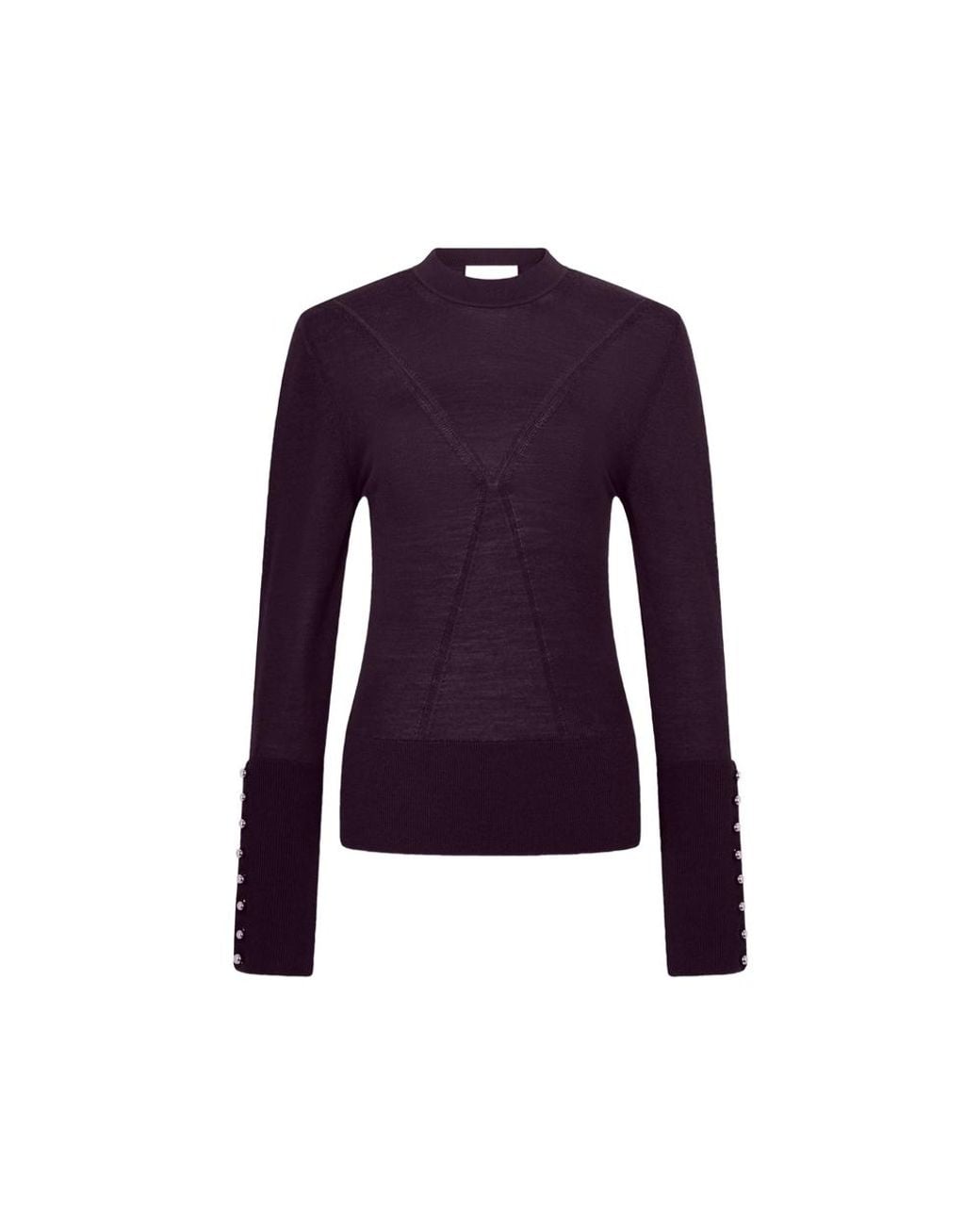Rabanne Purple Wool Long-Sleeve Sweater