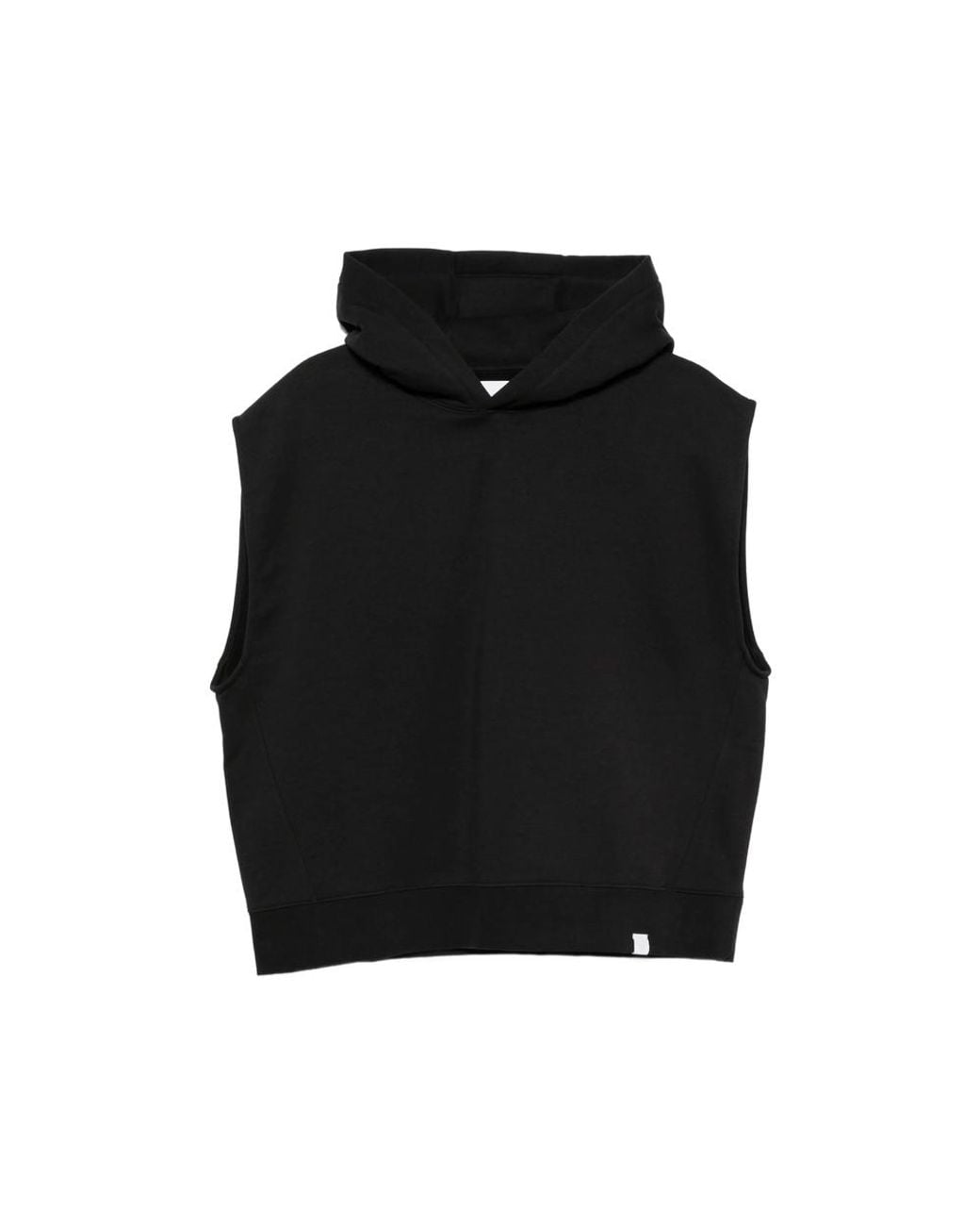 Woc Black Layered-Shoulder Hoodie for men