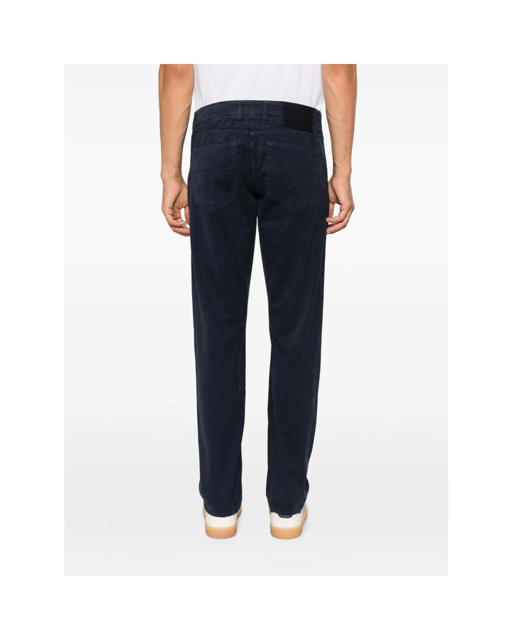 Tramarossa Blue Michelangelo Logo-Patch Trousers for men