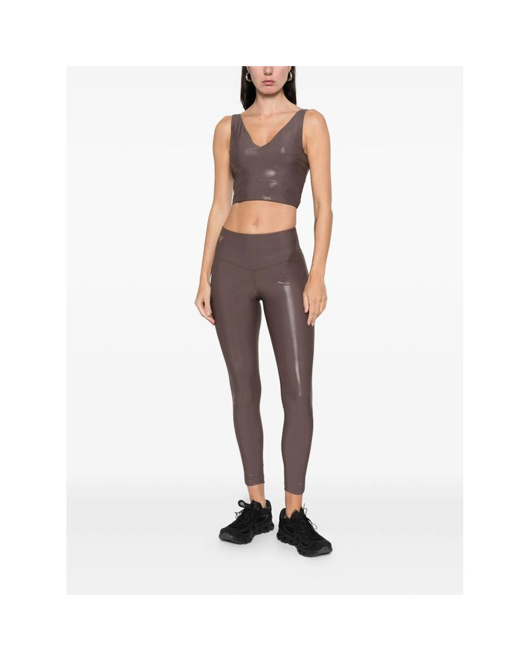 MACRON Gray Camilla Split-Hem Leggings
