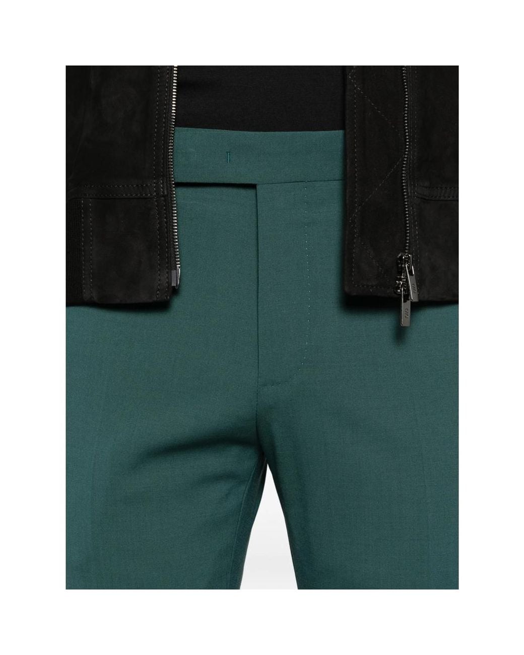 PT Torino Green Belt-Loop Trousers for men