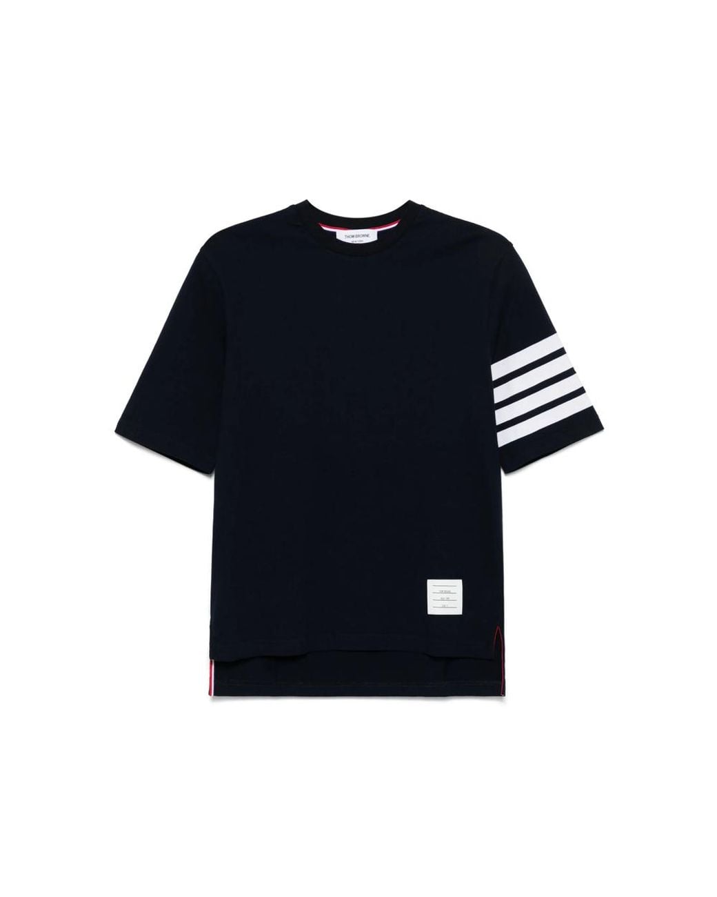 Thom Browne Black Jersey 4-Bar Short Sleeve T-Shirt for men