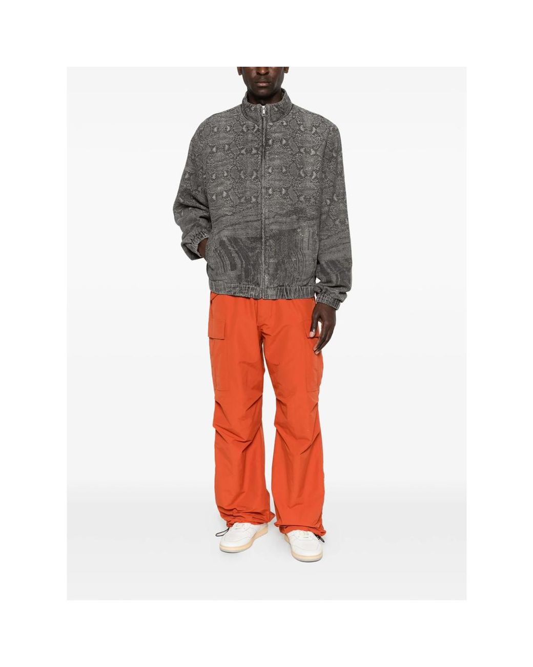 Daily Paper Gray Snake Zipped Jacket for men