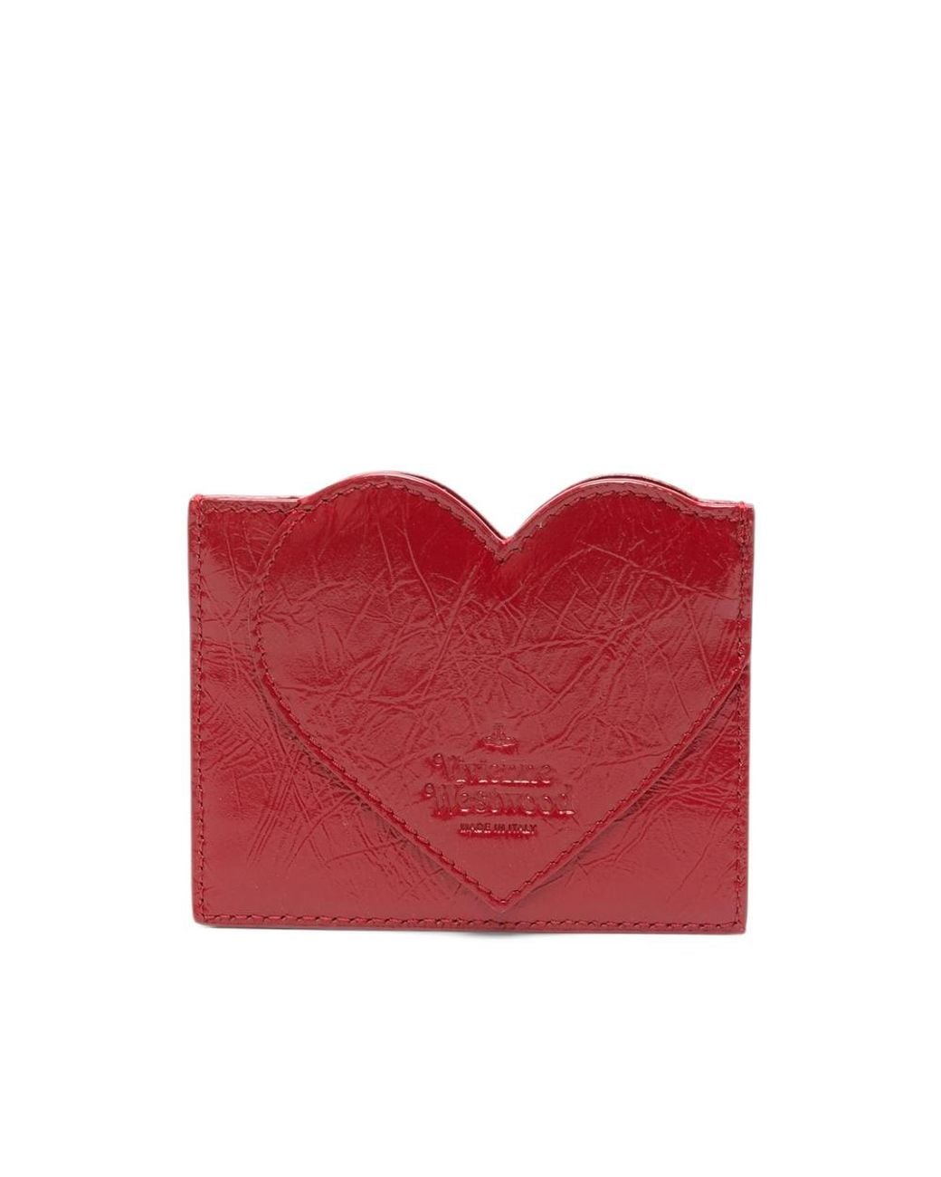 Vivienne Westwood Red Heart-Shaped Orb Card Holder