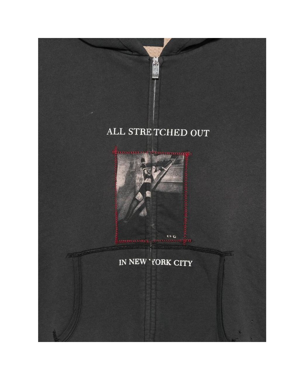 Enfants Riches Deprimes Black Graphic-Print Distressed Hoodie for men