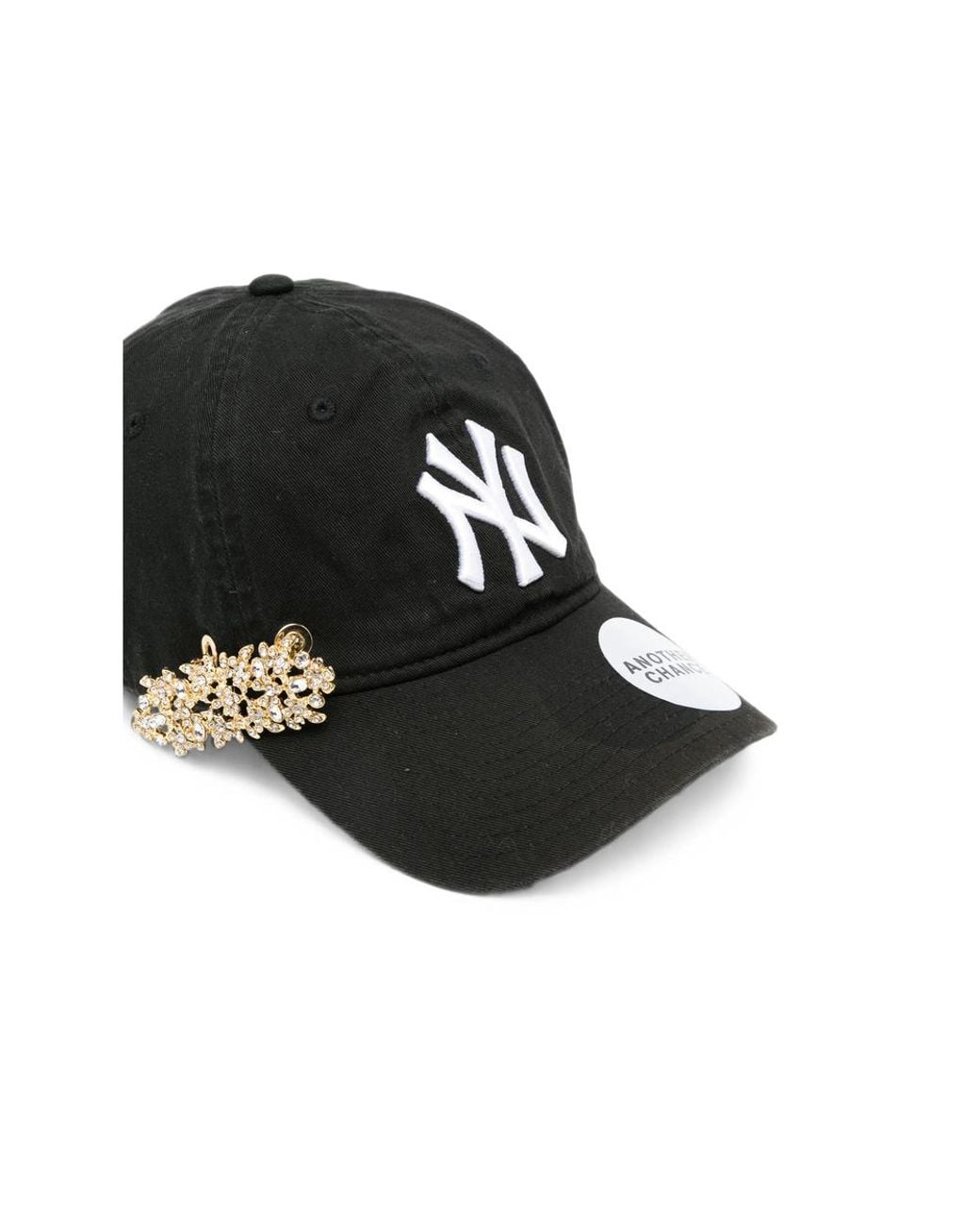 ANOTHER CHANCE Black Crystal-Embellished Logo-Embroidered Baseball Cap for men