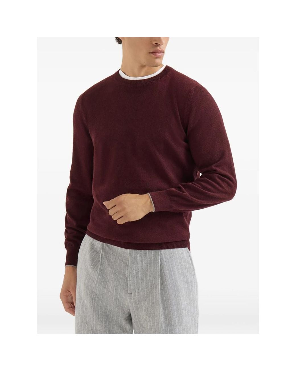 Brunello Cucinelli Purple Cashmere Sweater for men