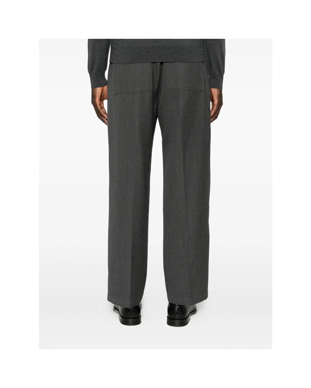Costumein Gray John Belted Straight-Leg Trousers for men