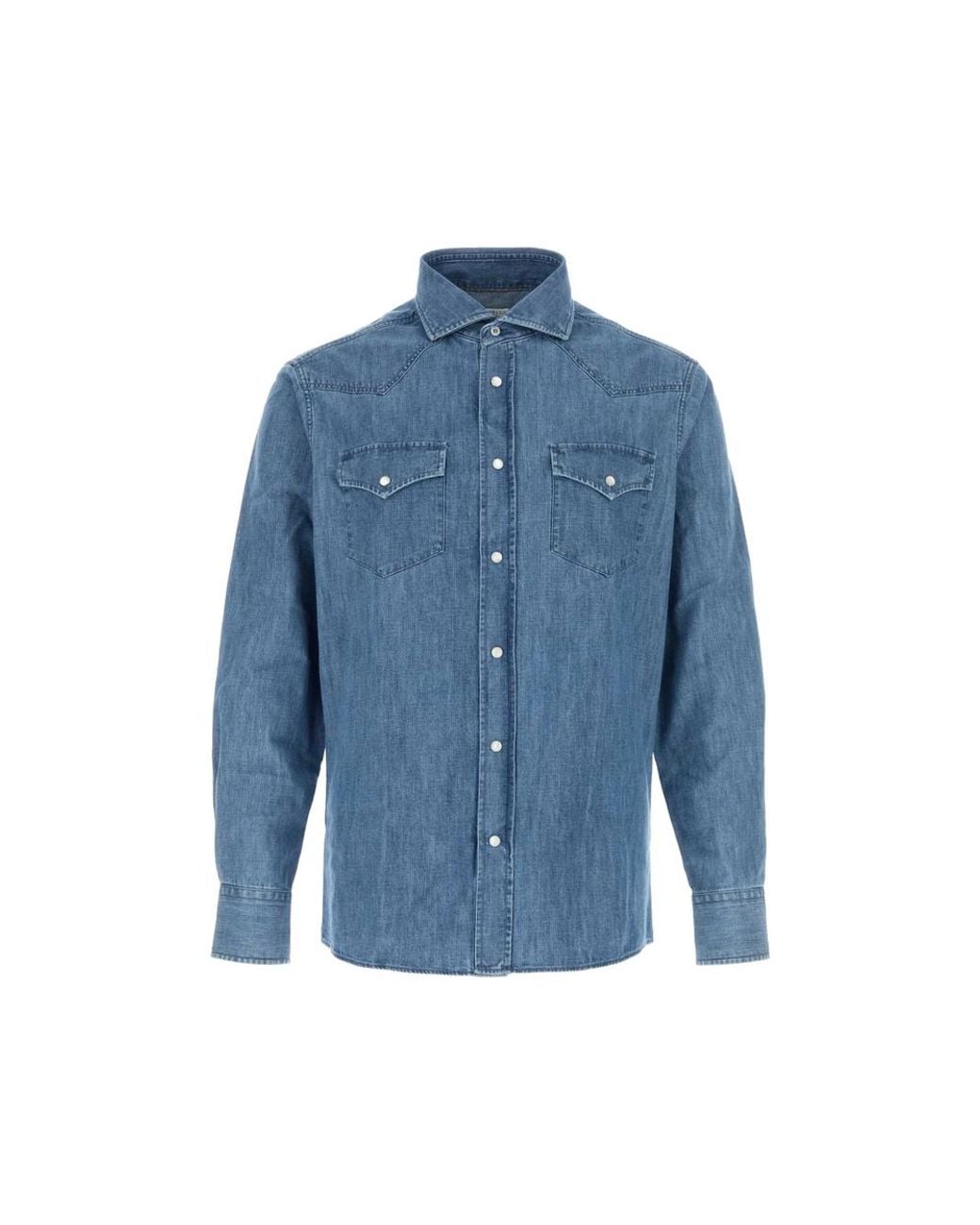 Brunello Cucinelli Blue Shirts for men