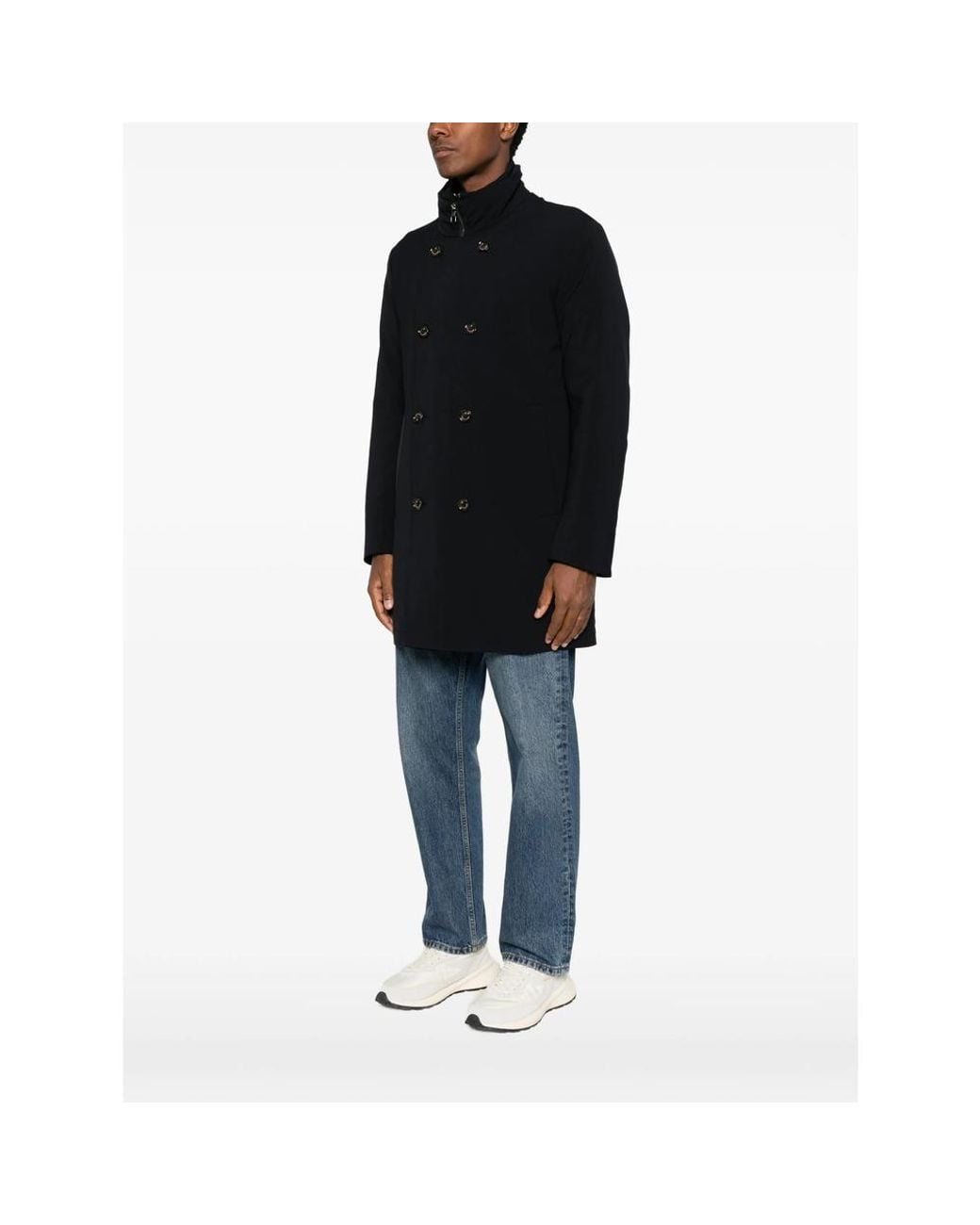 Montecore Black Double-Breasted Coat for men