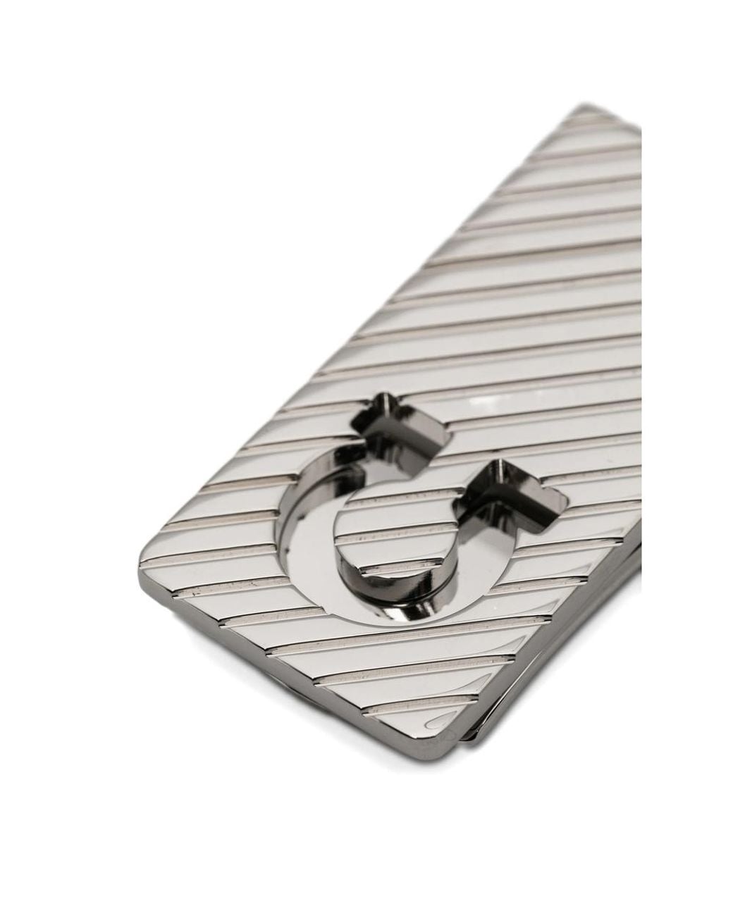 Ferragamo White Gancini Money Clip for men
