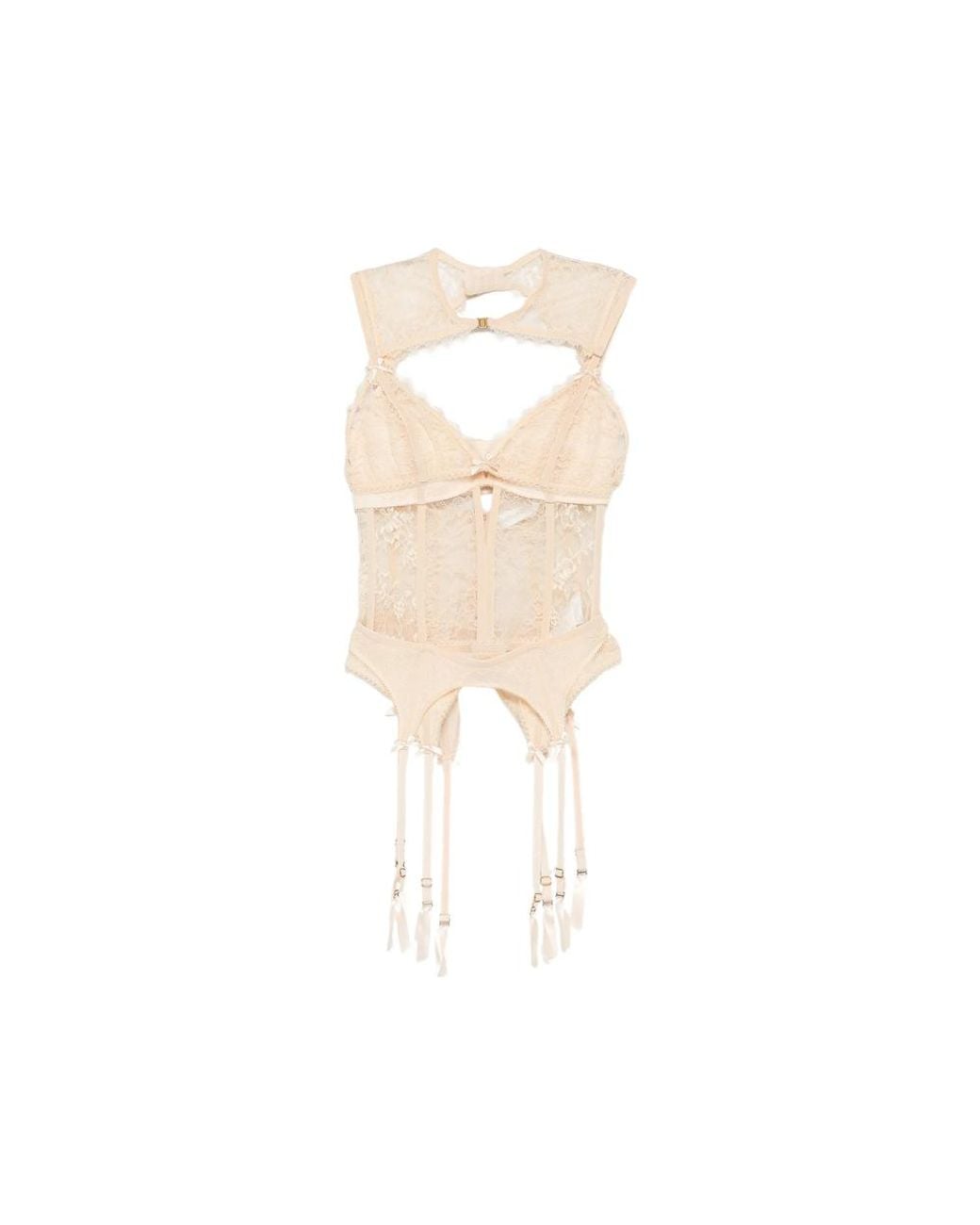 Zimmermann Natural Lace-Trim Corset Top