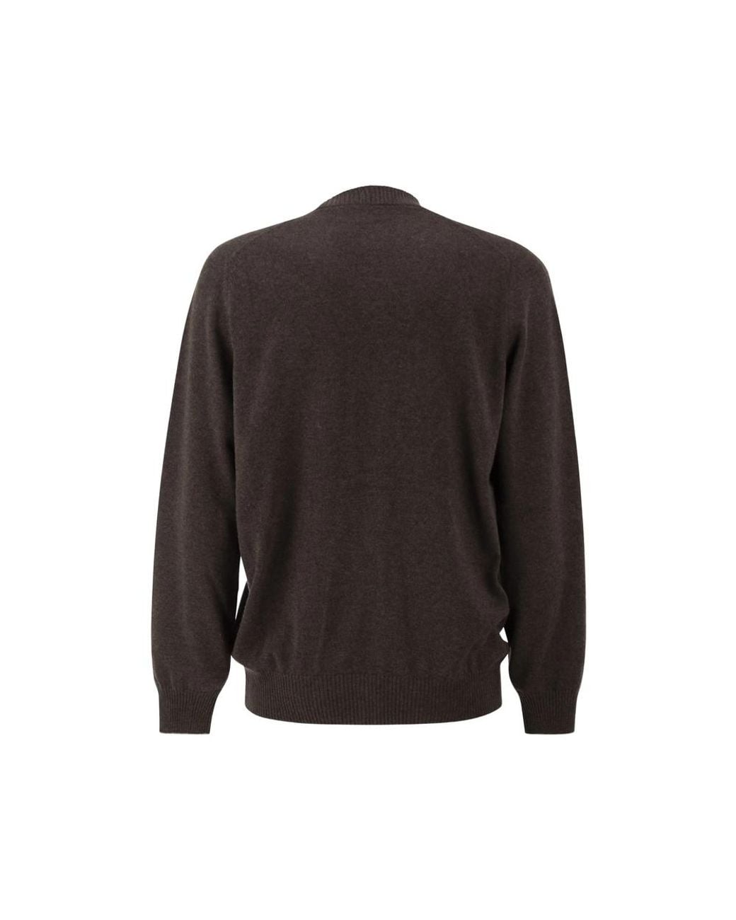 Brunello Cucinelli Black V-Neck Button-Up Cardigan for men
