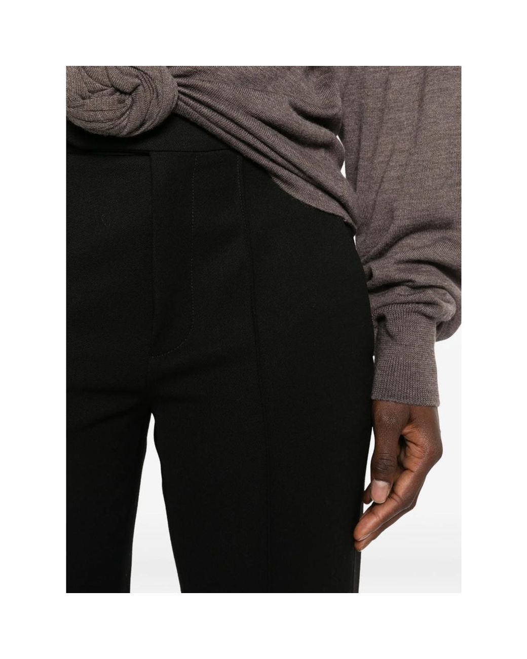 Seafarer Black Vienna Stirrup-Cuff Tailored Trousers