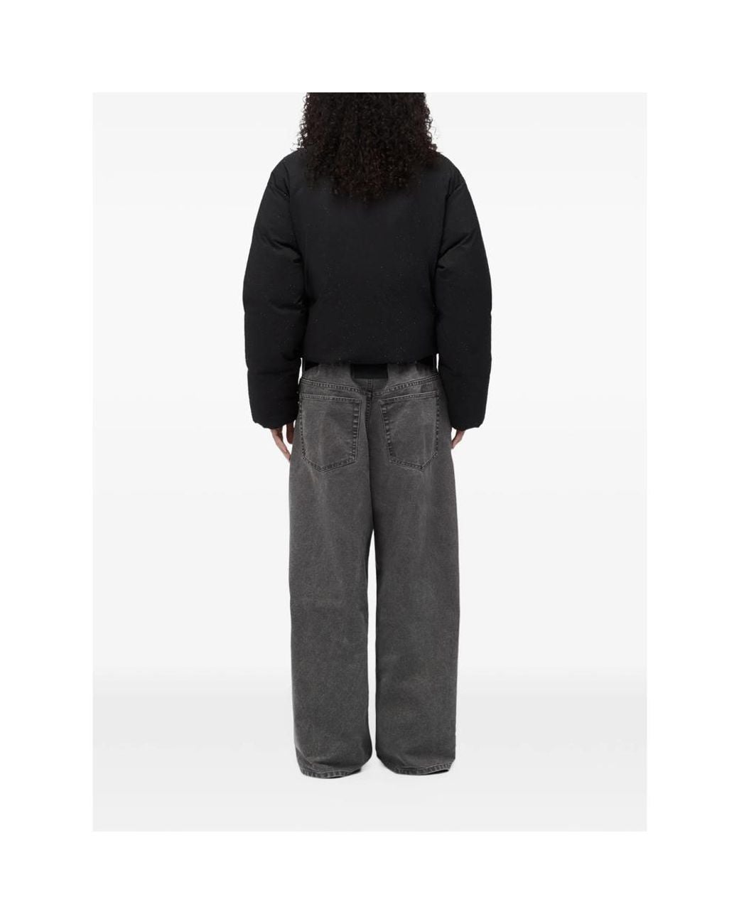 Alexander Wang Black Classic Puffer Jacket W/ Allover Hotfix