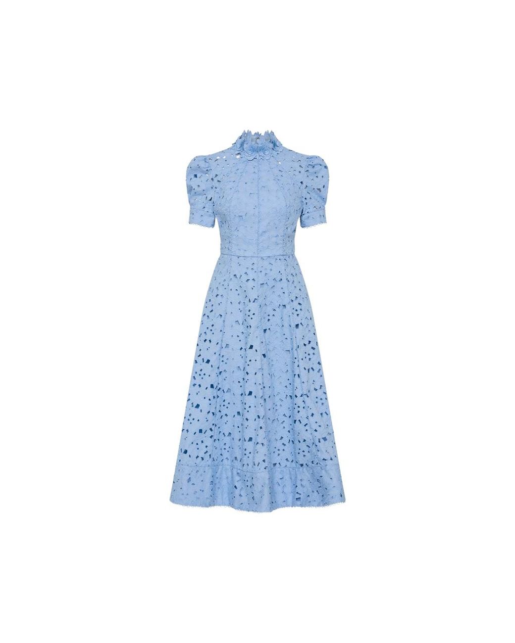 Rebecca Vallance Blue Kitsu High-Neck Midi Dress